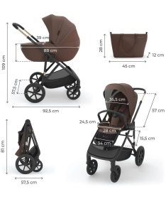 Kinderkraft Prime 3 kolica za bebe 3 u 1 Brown