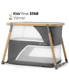 Kinderkraft Sofi prenosivi krevetac za bebe 4 u 1 do 15 kg Wood Grey