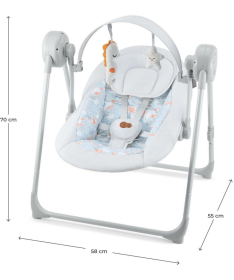 Kinderkraft Swingee ljuljaška za bebe do 9kg Grey
