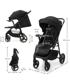 Kinderkraft Trig 3 kolica za bebe do 22 kg Black