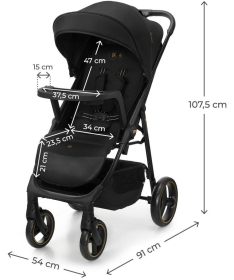 Kinderkraft Trig 3 kolica za bebe do 22 kg Black