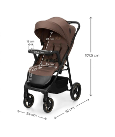 Kinderkraft Trig 3 kolica za bebe do 22 kg Brown