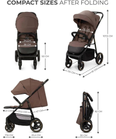 Kinderkraft Trig 3 kolica za bebe do 22 kg Brown
