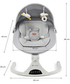 Kinderkraft Tulsy ljuljaška za bebe do 9 kg Grey