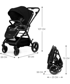 Kinderkraft Yoxi kolica za bebe Pure Black