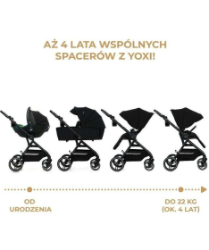 Kinderkraft Yoxi kolica za bebe sa nosiljkom 2u1 Pure Black