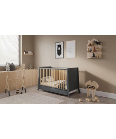 Lettino Cosmo krevetac za bebe sa fiokom 120x60 Antracit Pine