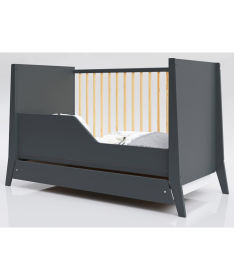 Lettino Cosmo krevetac za bebe sa fiokom 120x60 Antracit Pine