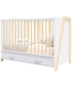 Lettino Luna krevetac za bebe sa fiokom 2 u 1 White