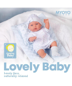 Lovely Baby lutka za bebe sa jastukom plava 33cm - 1042396