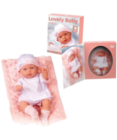 Lovely Baby lutka za bebe sa jastukom roze 33cm - 1042397