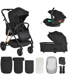Moni Merci kolica za bebe 3 u 1 Onyx Black