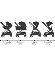 Moni Merci kolica za bebe 3 u 1 Onyx Black