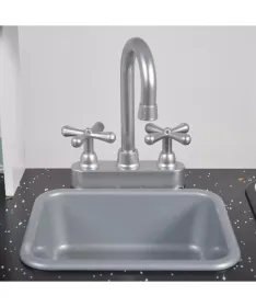 Moni Tea drvena kuhinja za decu sa svetlima, mikrotalasnom pećnicom i sudoperom