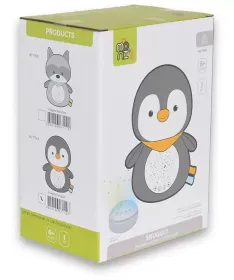 Moni Toys noćna lampa&bela buka i projektor za bebe Snuggly Penguin