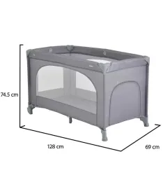 Moni Uno prenosivi krevetac za bebe 1 nivo – Grey