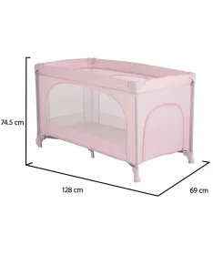 Moni Uno prenosivi krevetac za bebe 1 nivo – Pink
