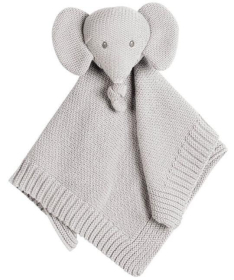 Nattou plišana igračka za bebe pleteno ćebe sa likom Slončeta siva - A040006