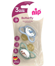 Nip Butterfly laže za bebe kaučuk 16-32m 2 komada