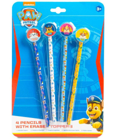 Paw Patrol set za decu 4 grafitne olovke sa gumicama - 1038493