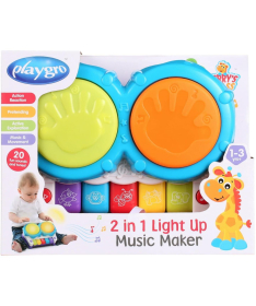 Playgro Bubanj svetleća muzička igračka za bebe 2u1 Music maker