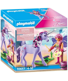 Playmobil igračka za devojčicu Fairies Vila ukrašava jednoroga 31 elemenat - 35041