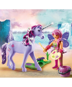 Playmobil igračka za devojčicu Fairies Vila ukrašava jednoroga 31 elemenat - 35041