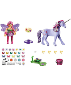 Playmobil igračka za devojčicu Fairies Vila ukrašava jednoroga 31 elemenat - 35041