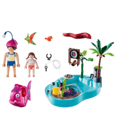 Playmobil igračka za devojčicu Family Fun Bazen sa metom 65 elemenata - 34338