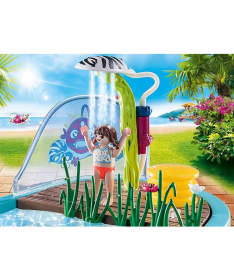 Playmobil igračka za devojčicu Family Fun Bazen sa metom 65 elemenata - 34338