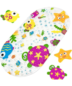 PLAYTIME neklizajuća podloga za kupanje 69x39 cm Kornjača i drugari