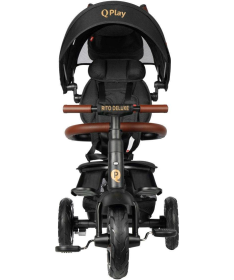 QPlay Rito Deluxe tricikl za decu sa gumenim točkovima do 25 kg Black