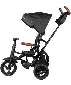 QPlay Rito Deluxe tricikl za decu sa gumenim točkovima do 25 kg Black