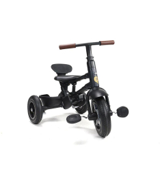 QPlay Rito Deluxe tricikl za decu sa gumenim točkovima do 25 kg Black