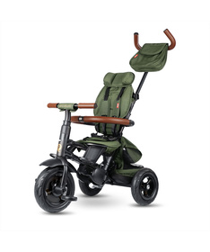 QPlay Rito Deluxe tricikl za decu sa gumenim točkovima do 25 kg Olive