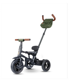 QPlay Rito Deluxe tricikl za decu sa gumenim točkovima do 25 kg Olive