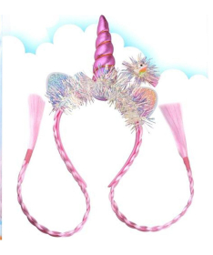 Rajf za kosu za devojčice Unicorn pink - 34073