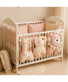 Ready komplet posteljina za krevetac za bebe Džungla 120x60 cm Roze