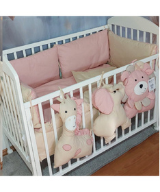 Ready komplet posteljina za krevetac za bebe Džungla 120x60 cm Roze