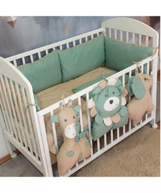 Ready komplet posteljina za krevetac za bebe Džungla 120x60 cm Zelena