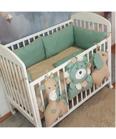 Ready komplet posteljina za krevetac za bebe Džungla 120x60 cm Zelena