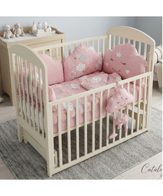 Ready komplet posteljina za krevetac za bebe Oblačić Roze 120x60 cm
