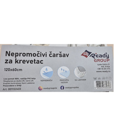 Ready nepromočivi čaršav za bebin krevetac sa lastišom 120x60cm Beli