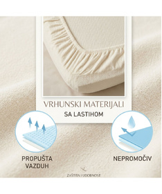 Ready nepromočivi čaršav za bebin krevetac sa lastišom 120x60cm Beli