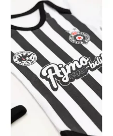 STEFAN bodi za bebe dug rukav Partizan ajmo crno-beli veličina 80