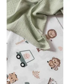Stefan muslin tetra pelena za bebe 2u1 Safari