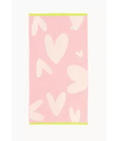 STEFAN plažni peškir za decu 70x140 Srce Roze