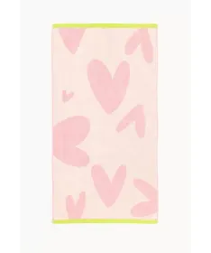 STEFAN plažni peškir za decu 70x140 Srce Roze