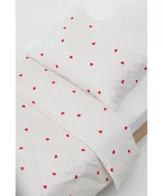 STEFAN posteljna (navlake) za dečiji krevet 2 u 1 Crvena Srca 140x200cm