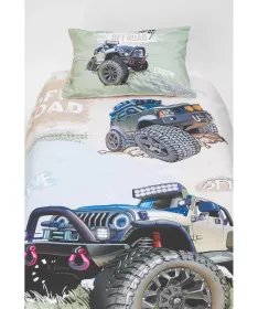 STEFAN posteljna (navlake) za dečiji krevet 2 u 1 Offroad 140x200cm